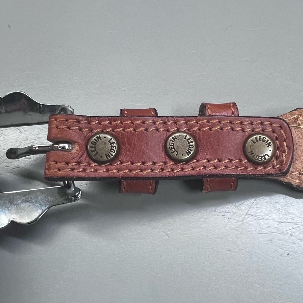Silver Creek LEEGIN LEATHER Size 32 BELT Southwestern STEER - Picture 10 of 15